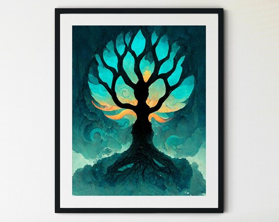 Tree Of Life Botanical Spiritual Poster, Three-Panel