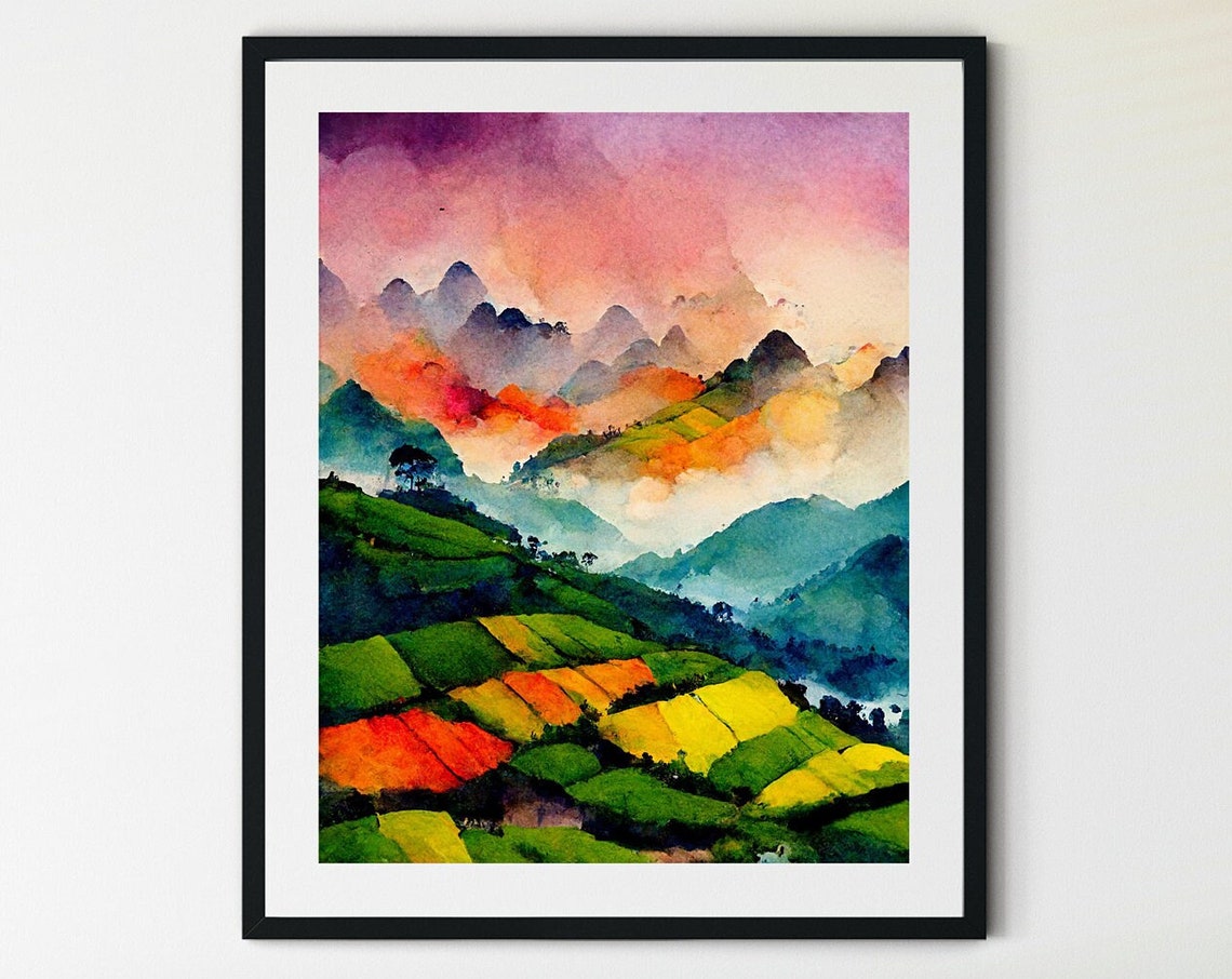 Vietnam Wall Art Prints Vietnam Watercolor Painting Vietnam Wall Decor Vietnam Poster Print Vietnam Photo Vietnam Wall Art Asia Poster