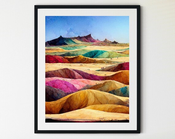 Desert Print Desert Wall Art Desert Art Print Desert Desert Landscape Wilderness Poster Boho Art Prints Bohemian Wall Art