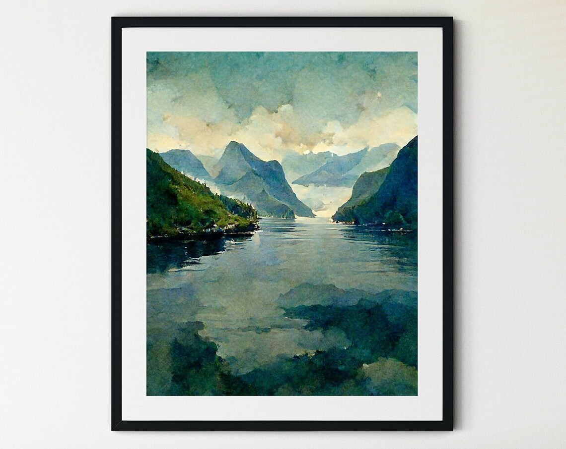 Norwegian Fjord Art Print, Norway Landscape