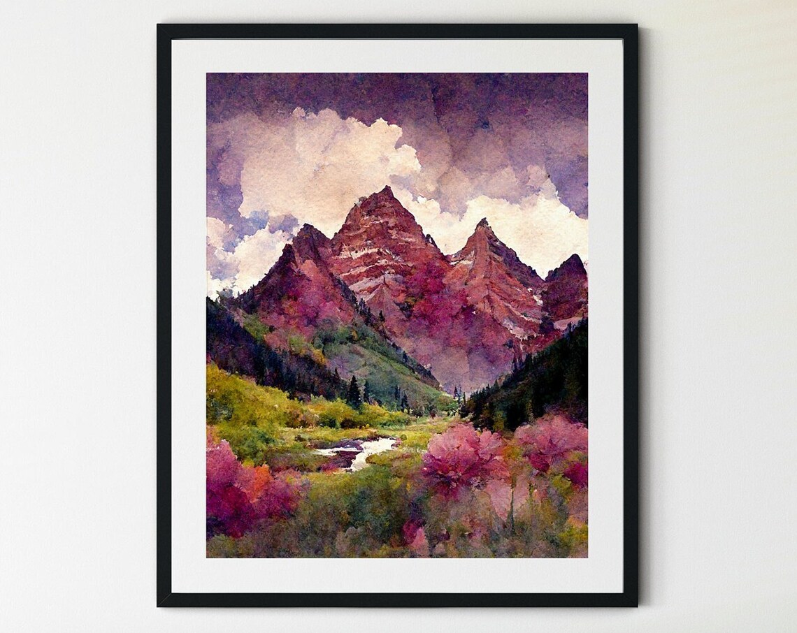 Maroon Bells Colorado Landscape Art Print