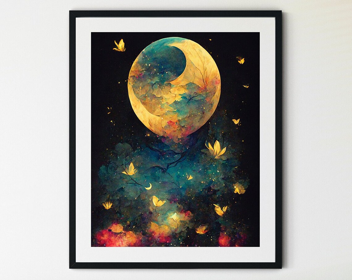 Firefly Night Sky Art Print, Woodland Forest