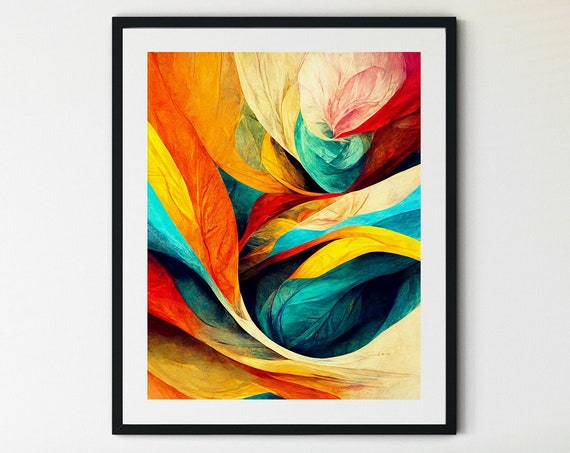 Abstract Print Colorful Wall Art Bold Colorful Print Brush Strokes Print Pastel Prints Abstract Wall Art Colorful Abstract Painting