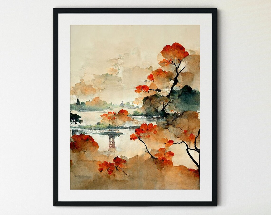 Kyoto Japan Travel Poster, Japanese Wall Art Print