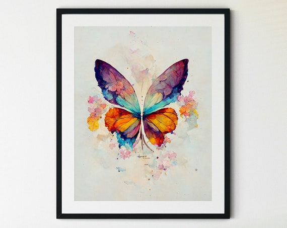 Butterfly Print Rainbow Butterfly Butterfly Wall Art Butterflies Print Butterfly Poster Natural History Art Butterfly Wall Decor