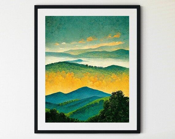 Shenandoah National Park Print Shenandoah National Park Poster Shenandoah Valley Print Shenandoah Wall Art Blue Ridge Mountains