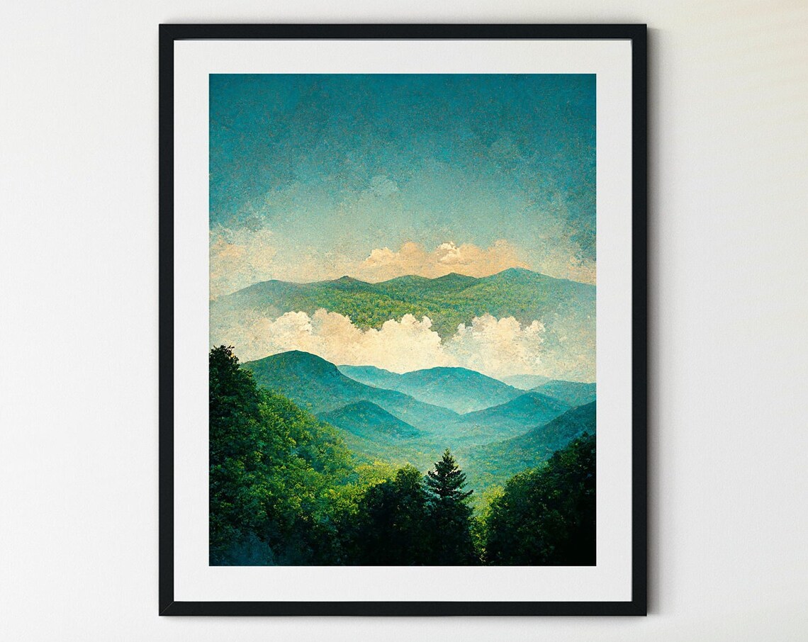 Blue Ridge Mountains Art Print, Blue Ridge Parkway