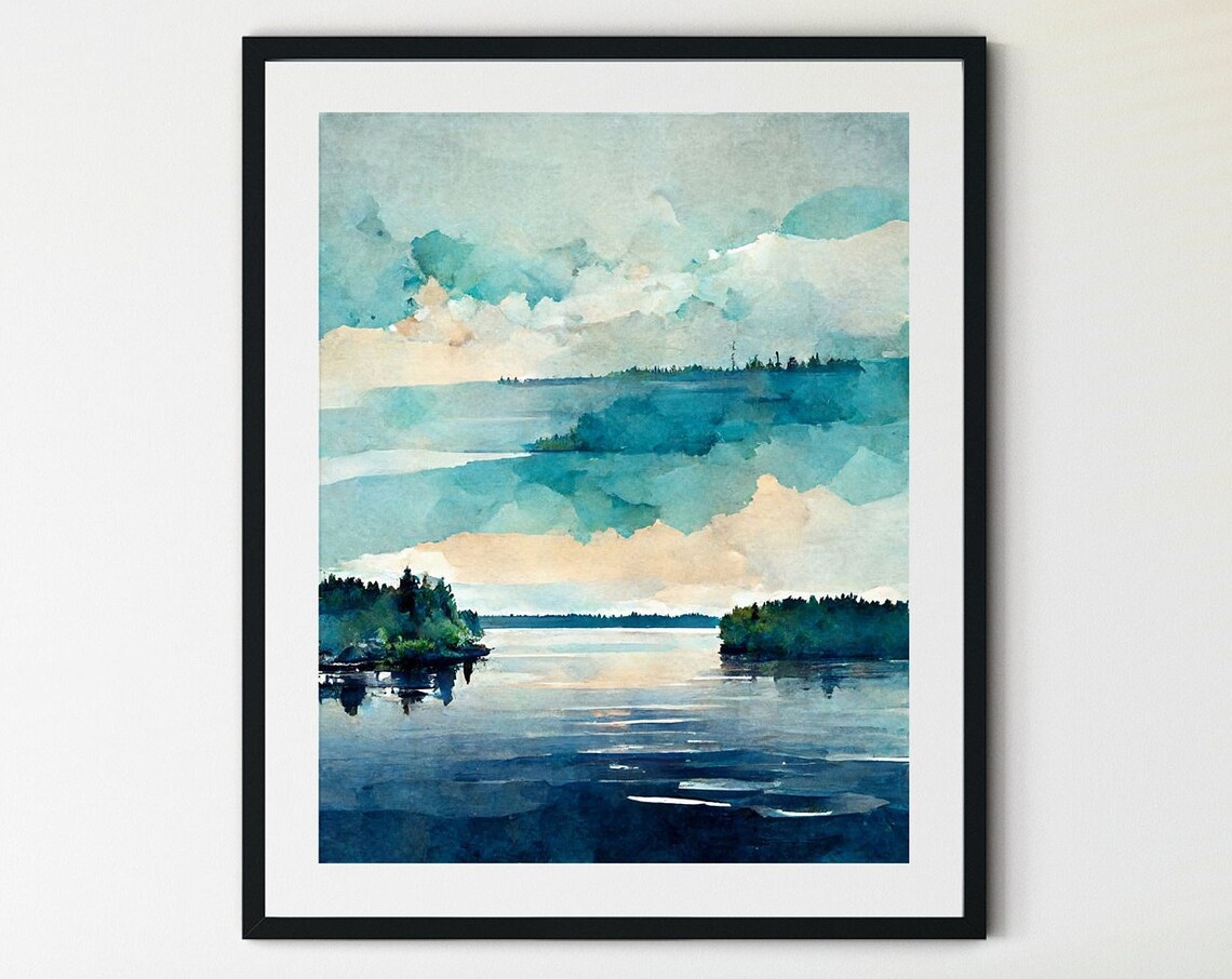 Lake Life Finland Travel Poster, Lake House Decor