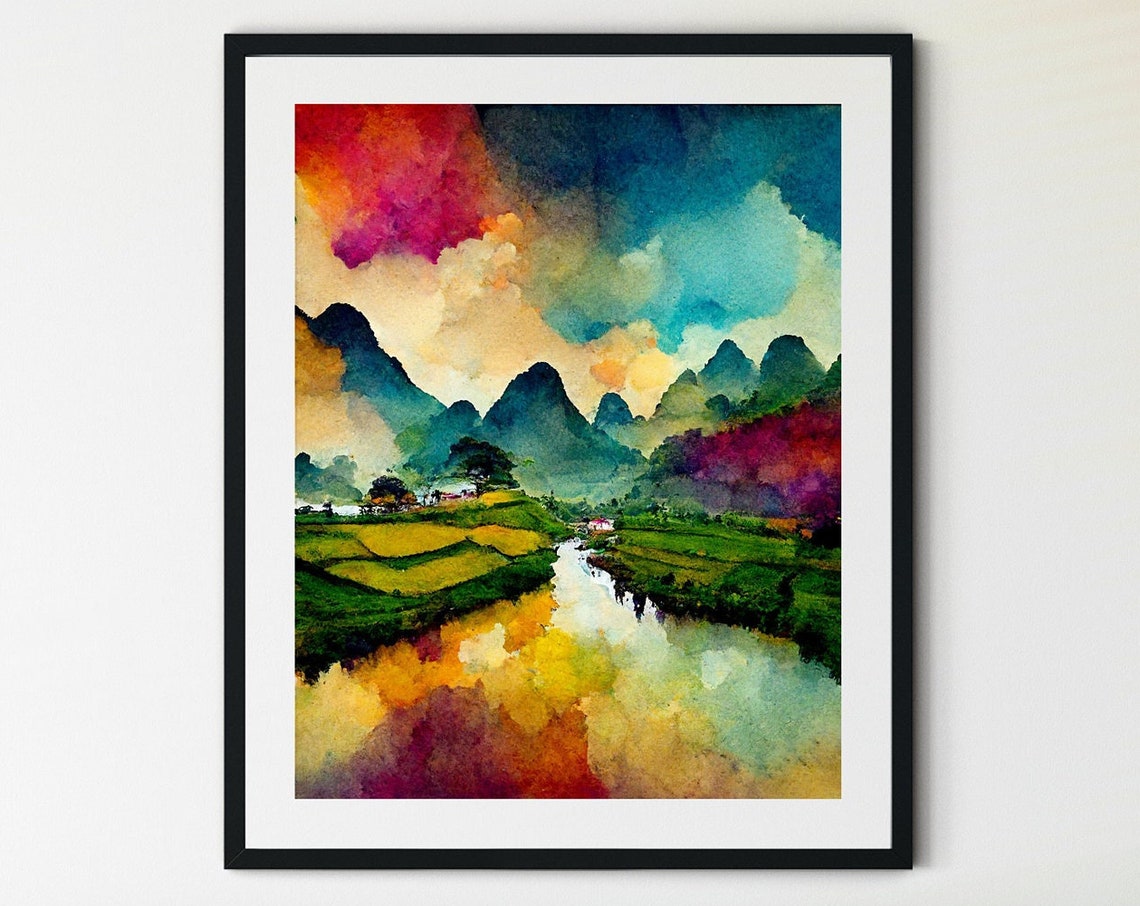 Vietnam Wall Art Prints Vietnam Watercolor Painting Vietnam Wall Decor Vietnam Poster Print Vietnam Photo Vietnam Wall Art Asia Poster