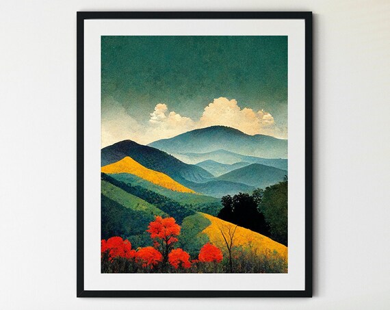 Shenandoah National Park Print Shenandoah National Park Poster Shenandoah Valley Print Shenandoah Wall Art Blue Ridge Mountains