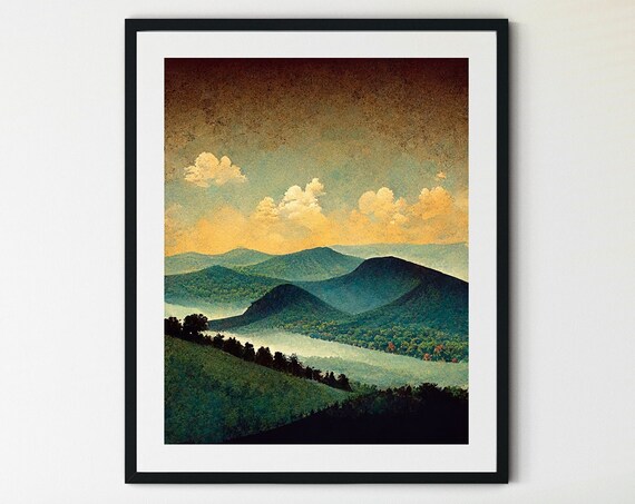 Shenandoah National Park Print Shenandoah National Park Poster Shenandoah Valley Print Shenandoah Wall Art Blue Ridge Mountains