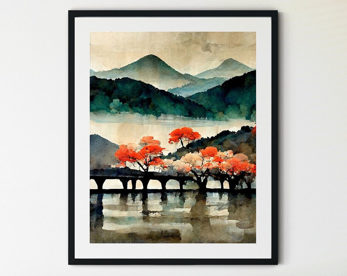 Arashiyama Kyoto Japan Travel Poster, Japanese Art