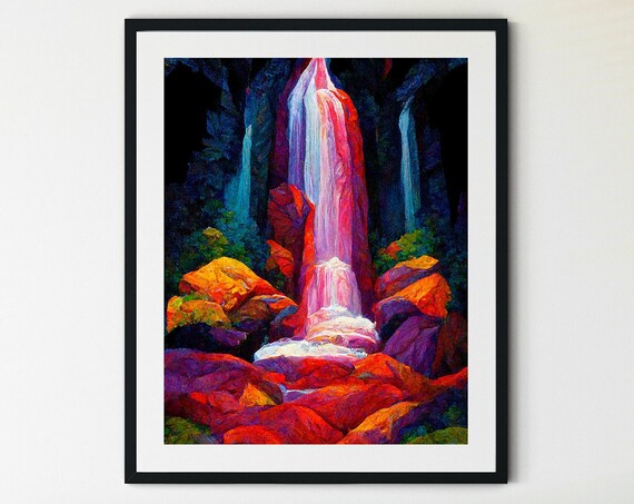 Ruby Falls, Tennessee Waterfall Landscape Art Print