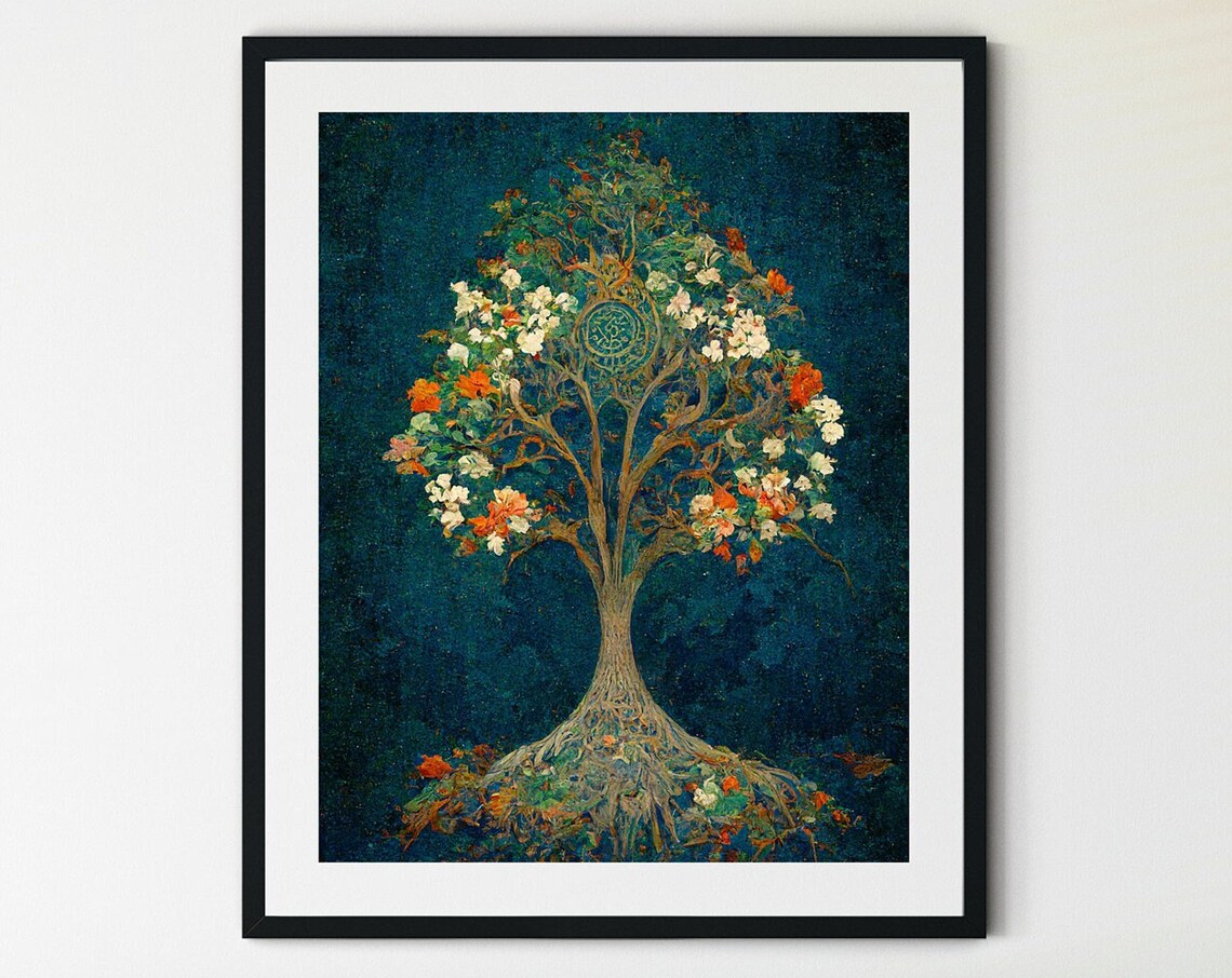 Tree Of Life Botanical Spiritual Wall Art Panels