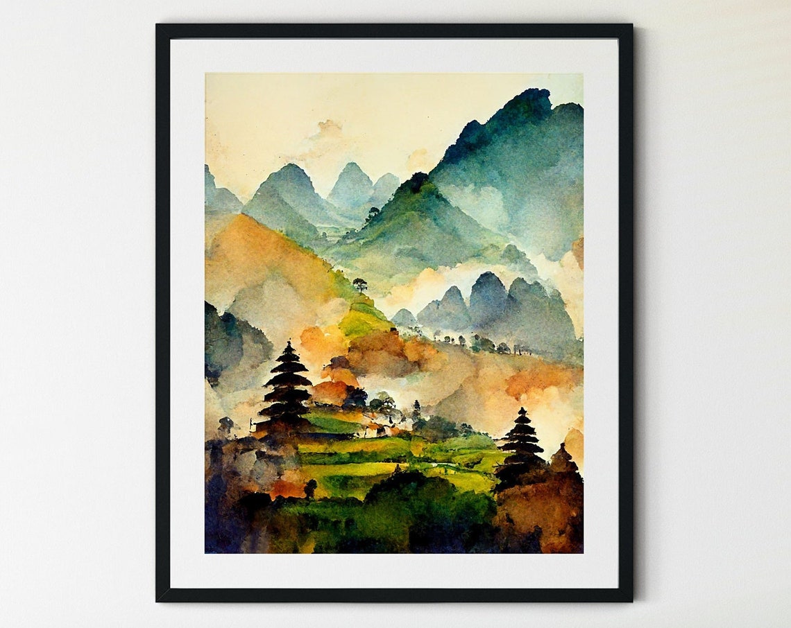 Vietnam Wall Art Prints Vietnam Watercolor Painting Vietnam Wall Decor Vietnam Poster Print Vietnam Photo Vietnam Wall Art Asia Poster