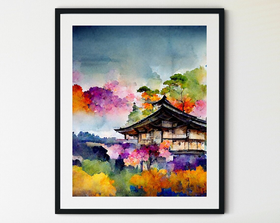 Kyoto Japan Travel Poster, Japanese Art Print