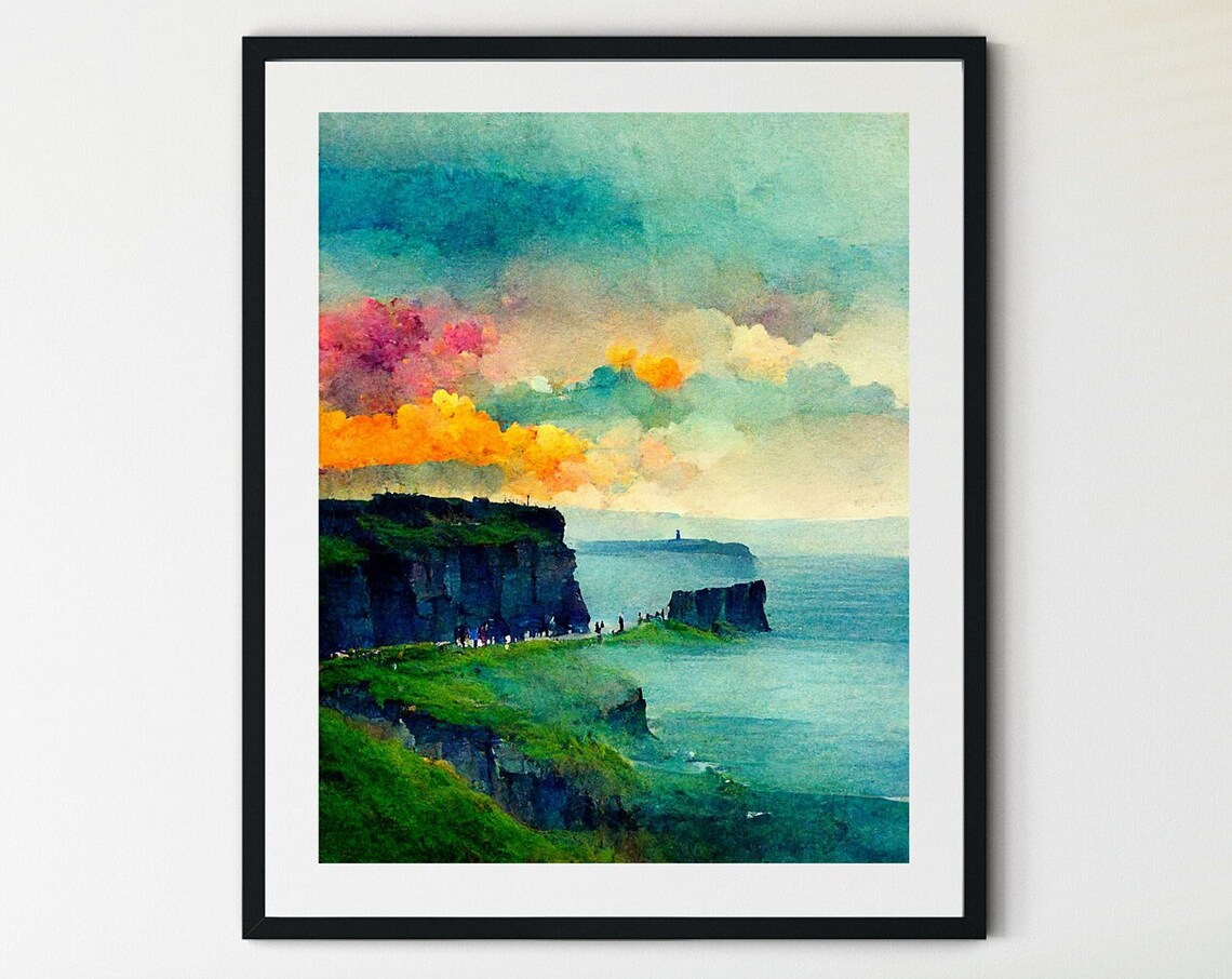 Cliffs Of Moher Travel Print, Irish Landscape