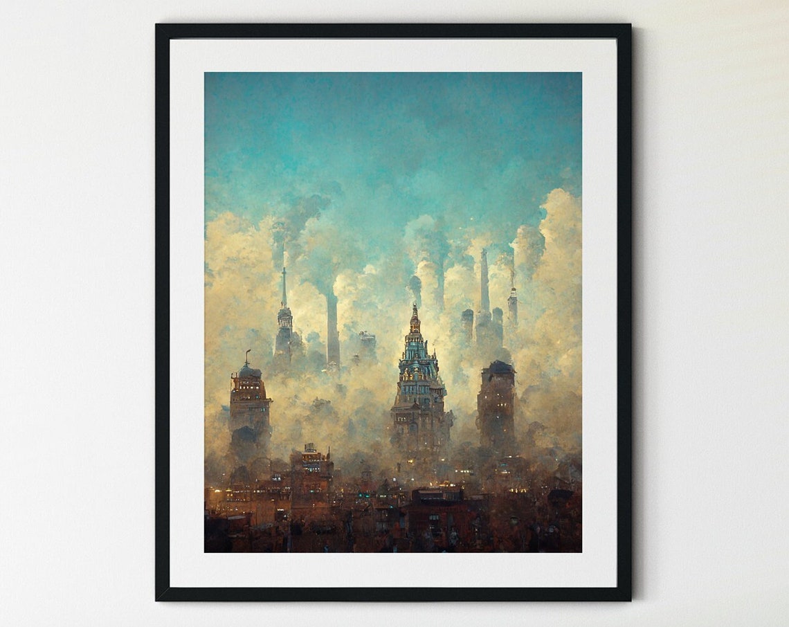 City Prints Skyline Print Cityscape Painting Art Print Painting Of A City Wall Art Cityscape Art Cityscape Print