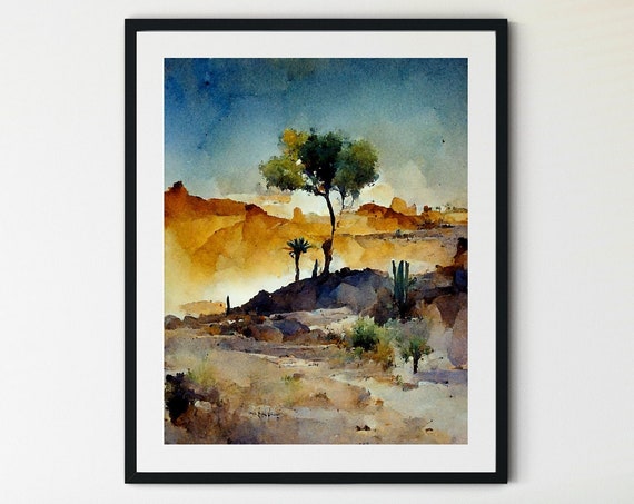 Desert Landscape Boho Western Decor Art Print