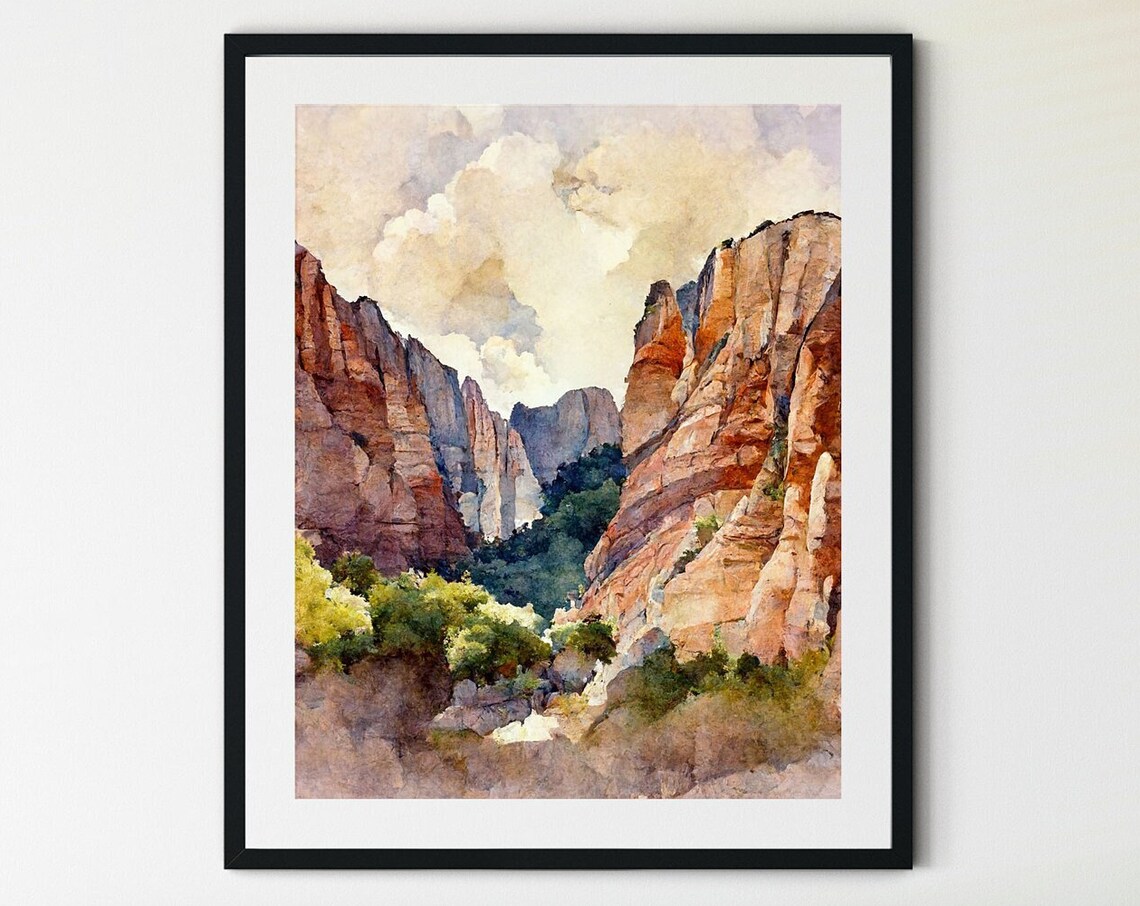 Zion Canyon Print, Boho Western Southwest Decor