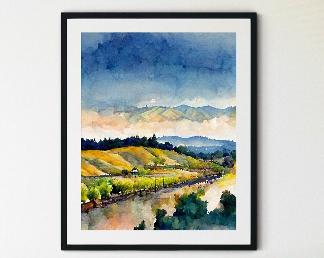 Napa Valley Wine Country Poster, California Wall Art