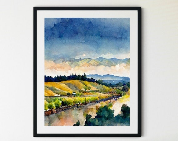 Napa Valley Wine Country Poster, California Wall Art