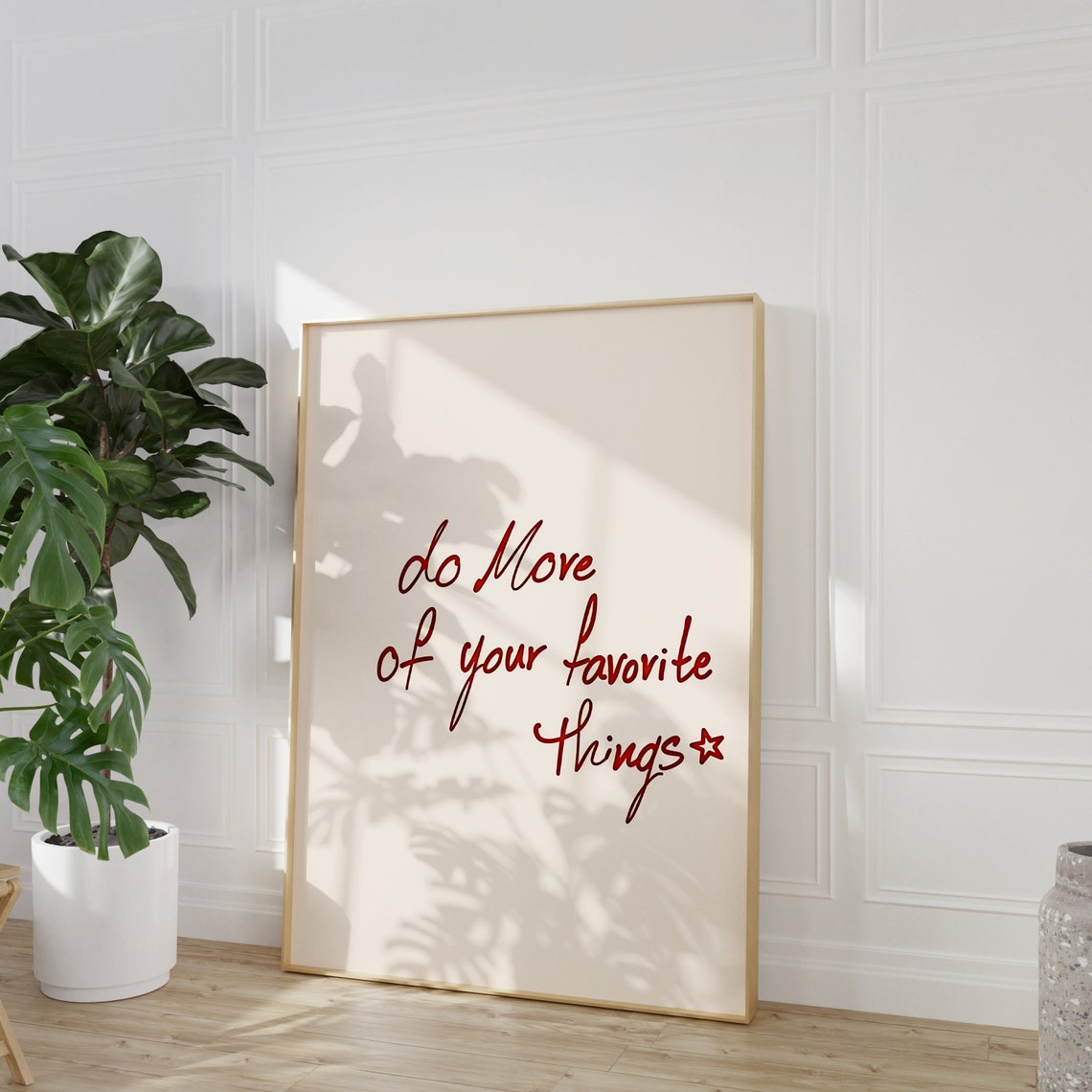 Your Favorite Things Art Minimalist Prints Love Poster Love Print Red Typography Scripture Wall Art - Image 2