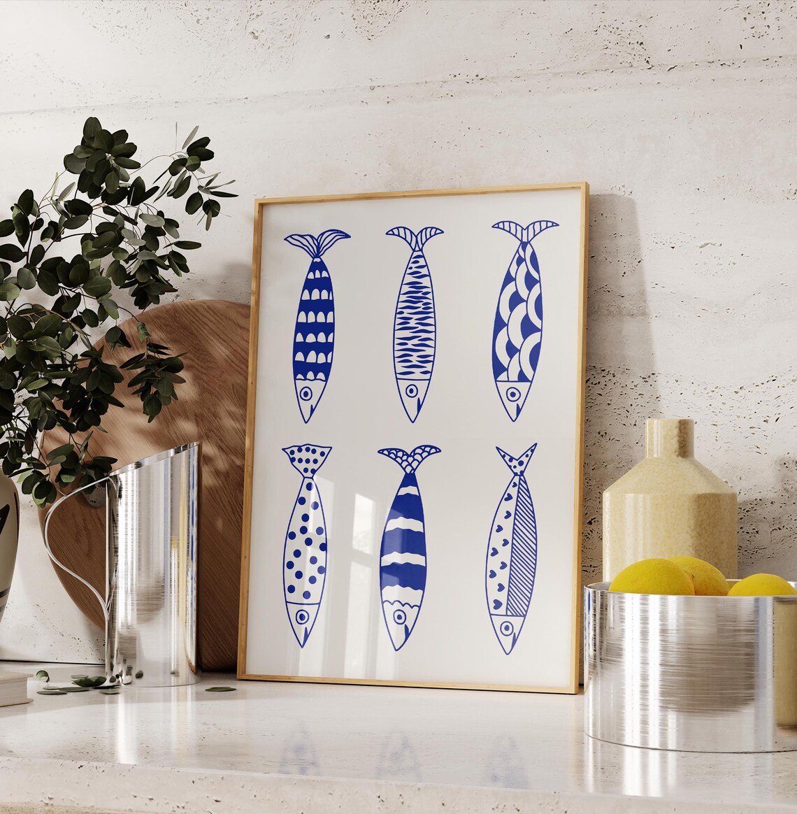 Sardine Print Sardine Art Print Minimalist Kitchen Print Fish Print Kitchen Poster Nautical Print - Image 3