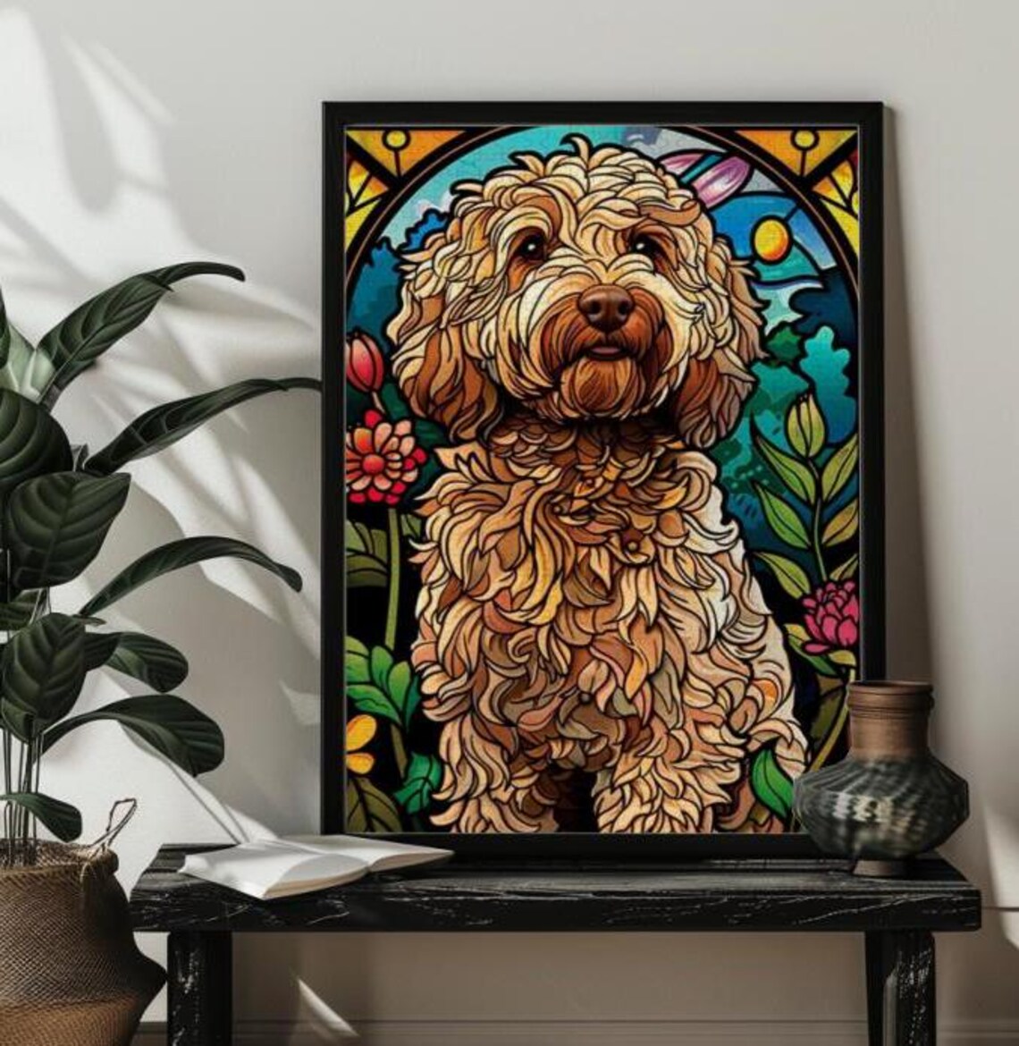 Stained Glass Goldendoodle Dog Puzzle, Gift Idea - Image 4