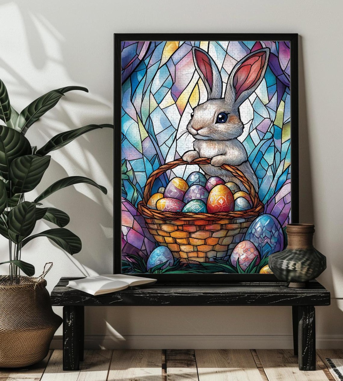 Stained Glass Easter Bunny Rabbit Art Print