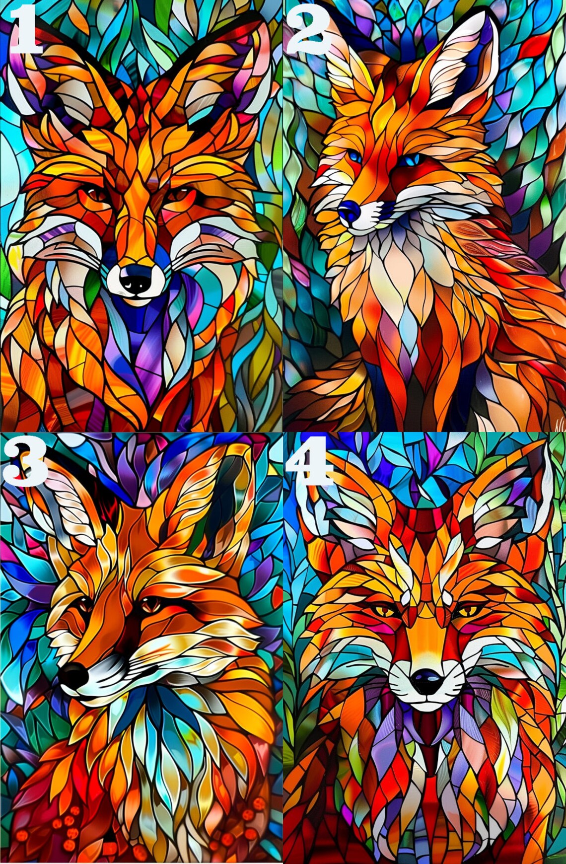 Stained Glass Fox Jigsaw Puzzle, Fox Wall Art Decor - Image 3