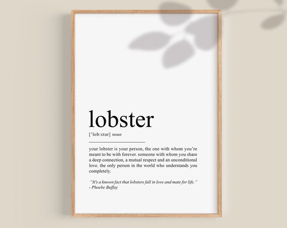 Lobster Definition Art Print, Sea Life Decor