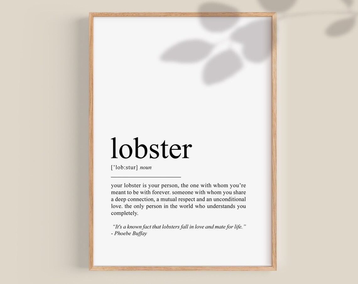 Lobster Definition Art Print, Sea Life Decor