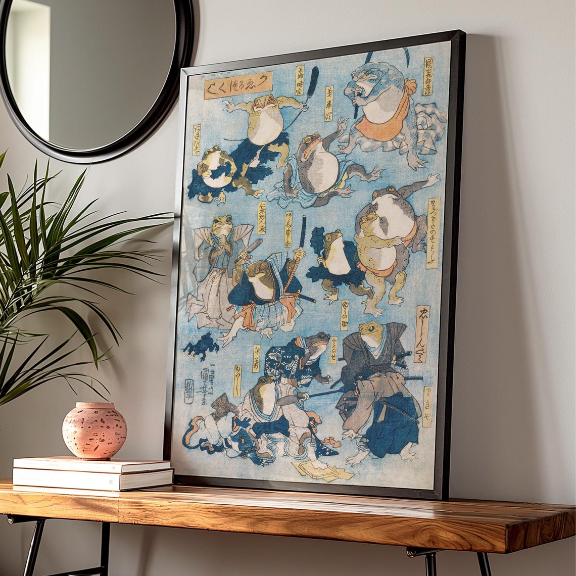 Utagawa Kuniyoshi Comical Samurai Frog Warriors Ukiyo E Print - Image 3