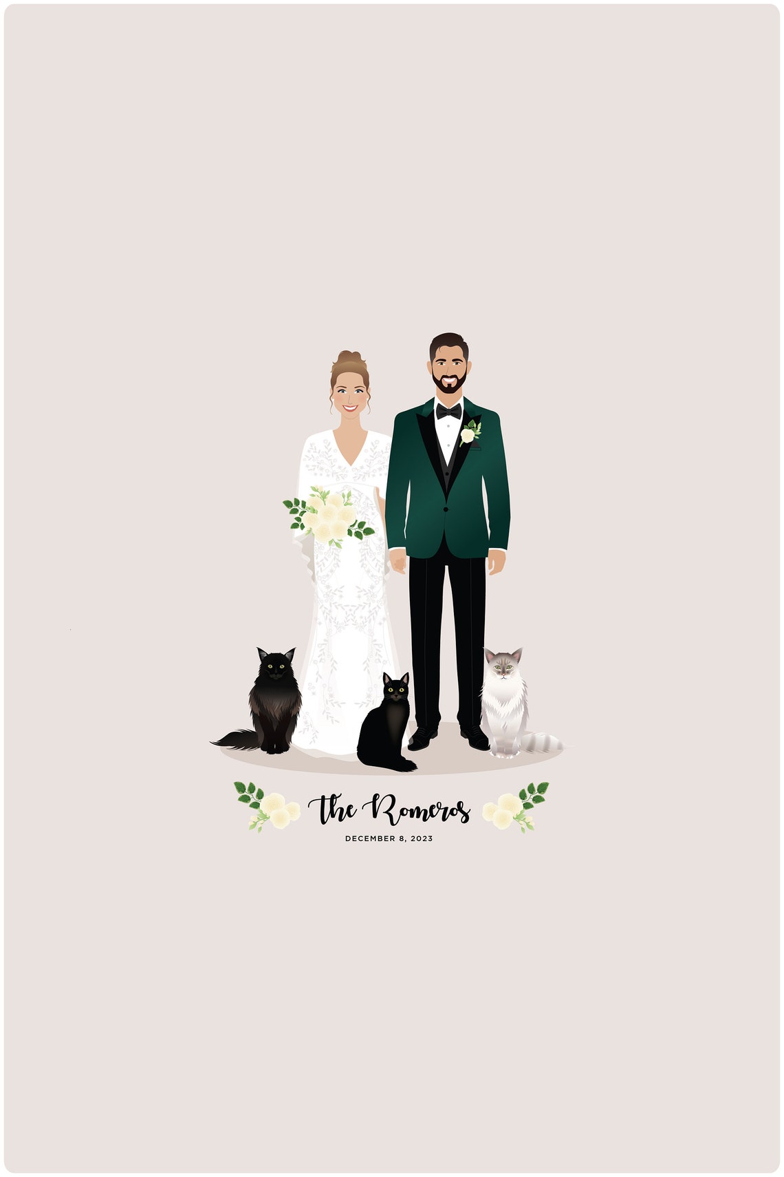 Modern Hexagon Wedding Guest Book Portrait For Signing Custom Poster - Image 3