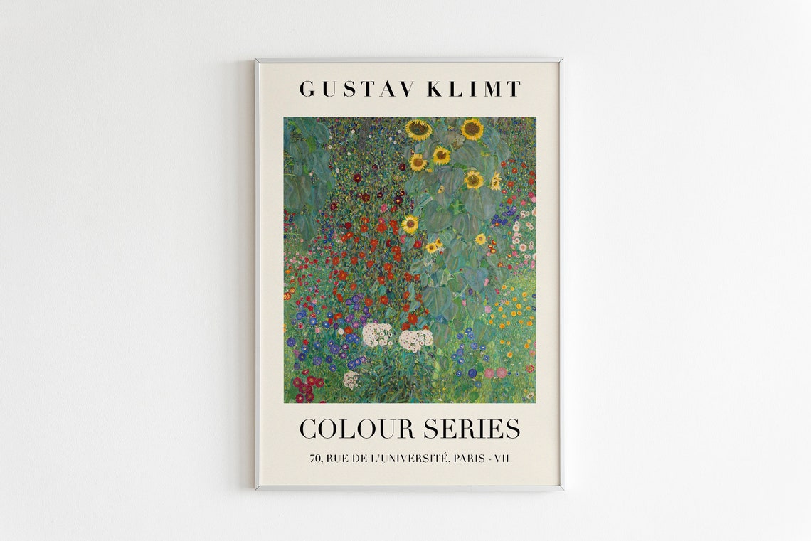 Gustav Klimt Sunflower Garden Colour Series Exhibition Print