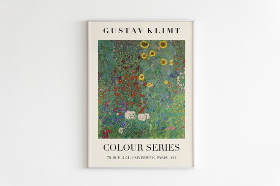 Gustav Klimt Sunflower Garden Colour Series Exhibition Print
