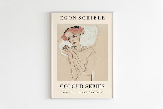Egon Schiele Colour Series Exhibition Print High Quality Print Mid Century Modern Art Schiele Exhibition Poster
