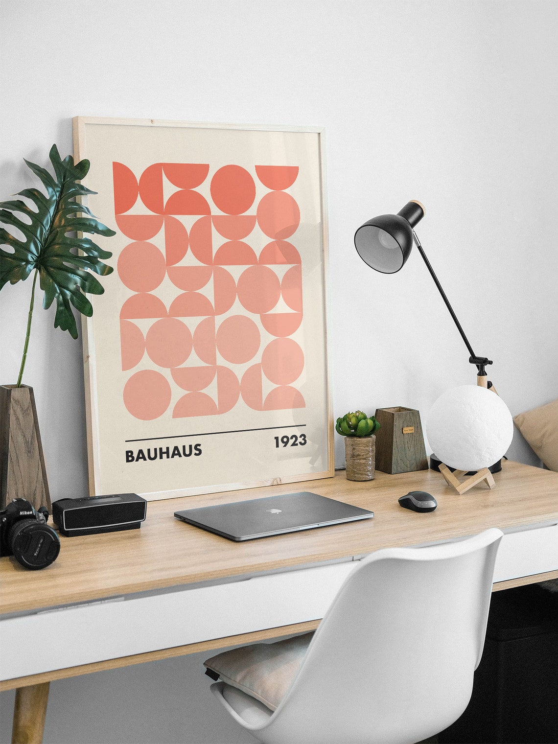 Bauhaus 1923 Terracotta Geometric Circles Retro Abstract Poster - Image 3