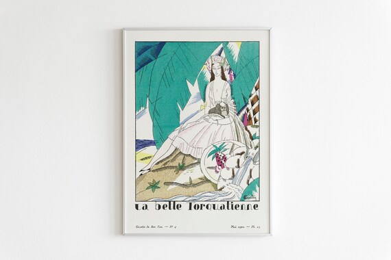 Vintage Poster Of La Belle Torquatienne By Charles Martin Digitally Enhanced Vintage Beach Illustration Tropical Art Nouveau