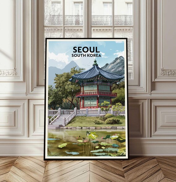 Seoul Poster South Korea Travel Print Gift Wall Art Cityscape Home Decor