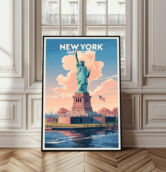 New York Poster United State Travel Print City Gift Art Nyc Skyline Wall Home Decor Cityscape