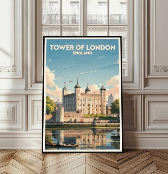 Tower Of London Poster England Travel Print Wall Art Gift Cityscape Uk Home Decor