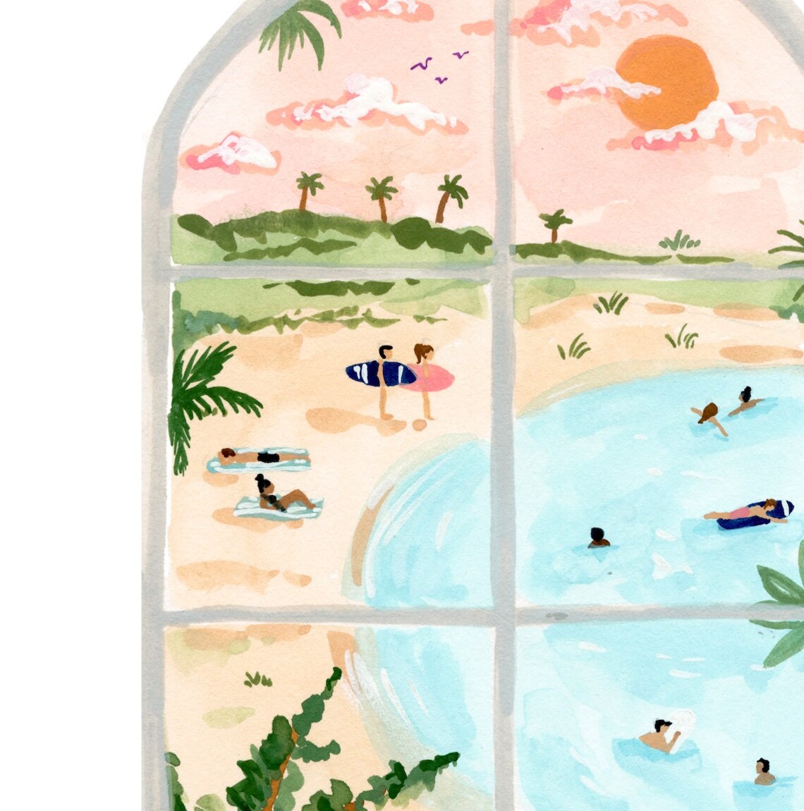 Beach Window Print, Ocean Beach Decor Poster - Image 4
