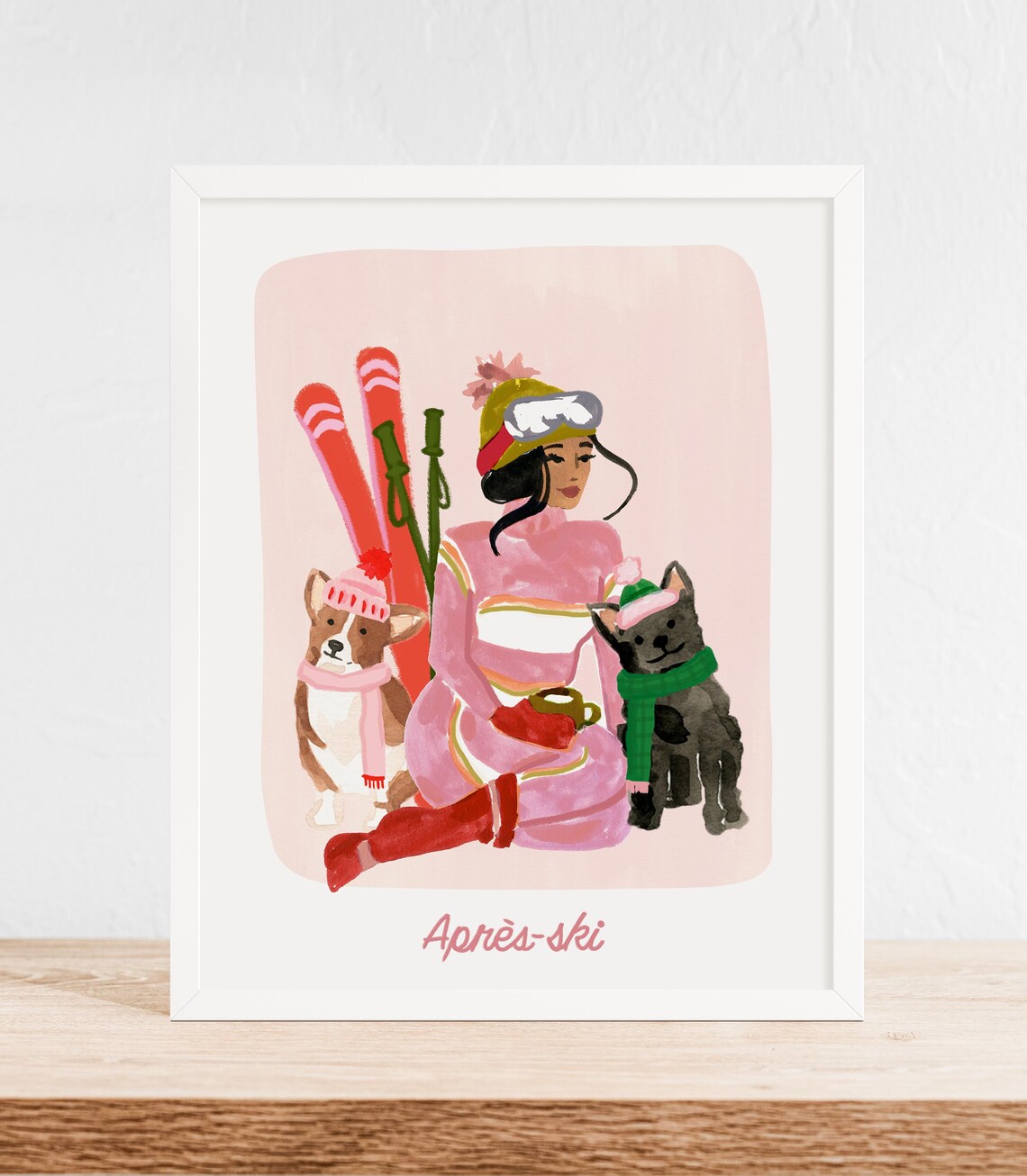 Aprs Ski Cozy Winter Illustration, Ski Lodge Decor - Image 2