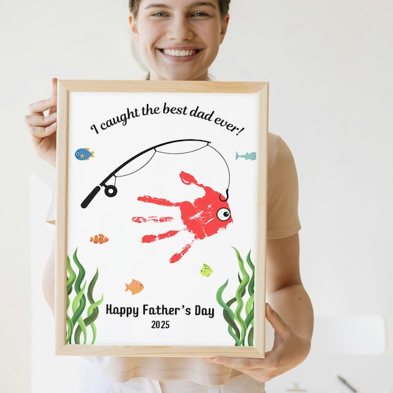 Father's Day Handprint Craft Gift for Dad, Poster