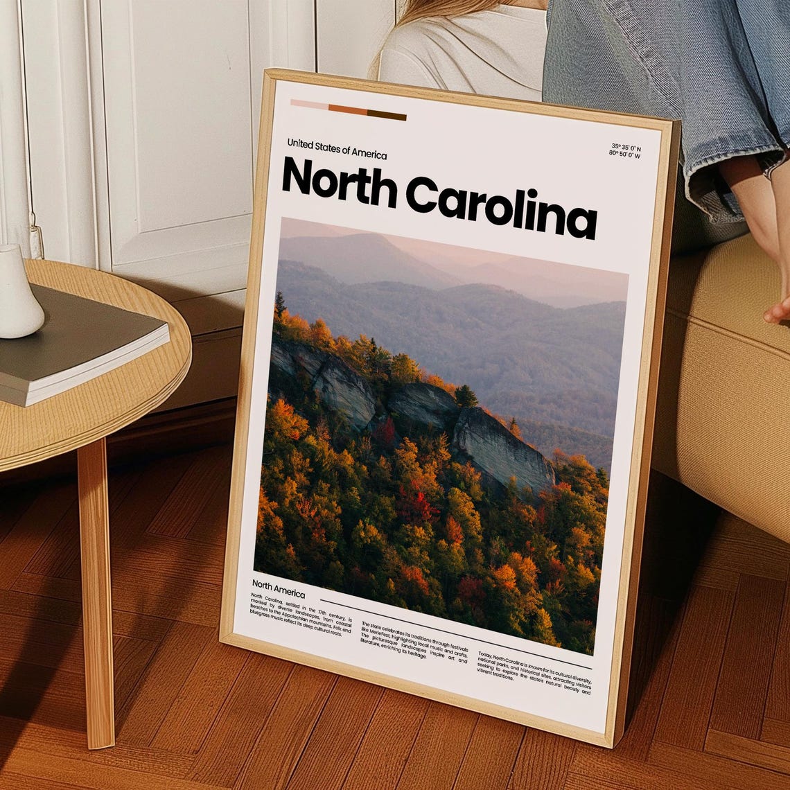 North Carolina Travel Poster North Carolina Poster North Carolina Photo Poster North Carolina Art Print Usa Poster Travel Gift - Image 3