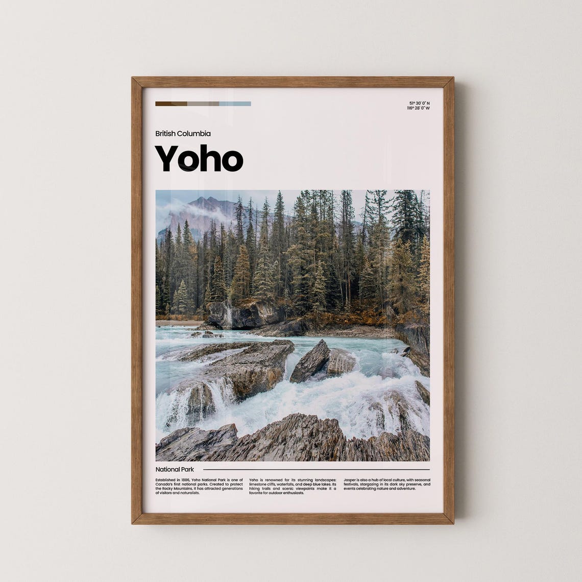 Yoho British Columbia Turquoise River Waterfall Forest Canyon Poster