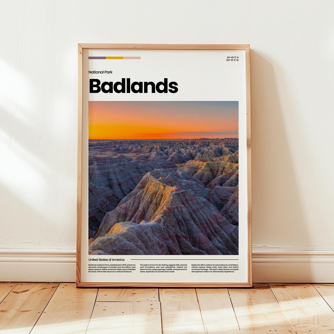 Badlands National Park Poster Print Photo America Travel Gift