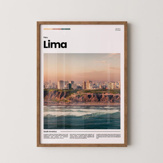 Lima Travel Poster Lima Poster Lima Photo Poster Lima Art Print South America Poster Peru Travel Poster Travel Gift
